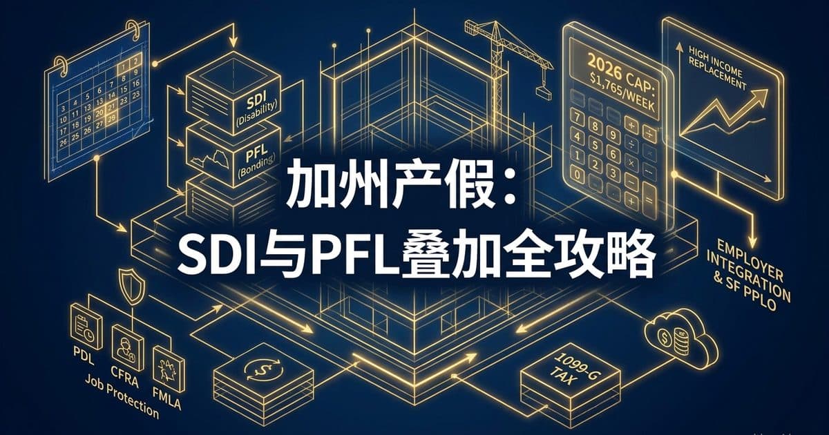 休产假时,加州 SDI 和 PFL 怎么叠? — 美国高净财务指南博客封面图