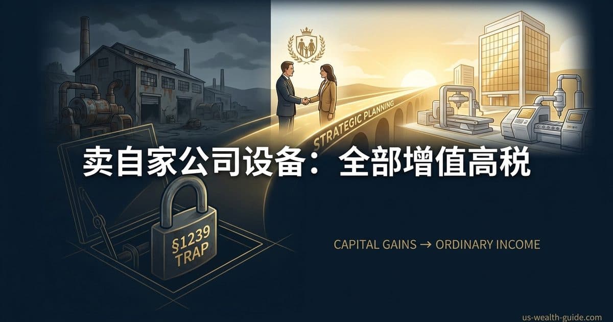 §1239 关联方出售可折旧资产:为什么卖设备或卖楼给自家公司,全部增值都按普通收入计税(最高 37%)而非资本利得——华人家庭企业重组必读 — 美国高净财务指南博客封面图