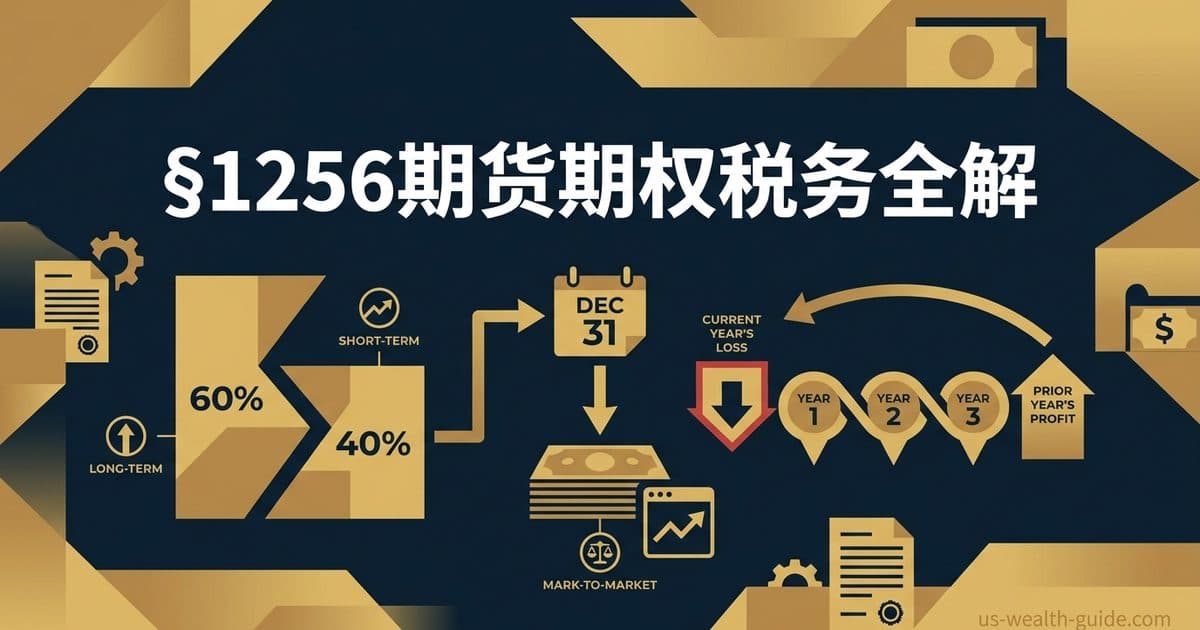 2026年§1256合约期货与期权税务完全指南:60/40规则、年末市价计价与3年亏损追溯 — 美国高净财务指南博客封面图