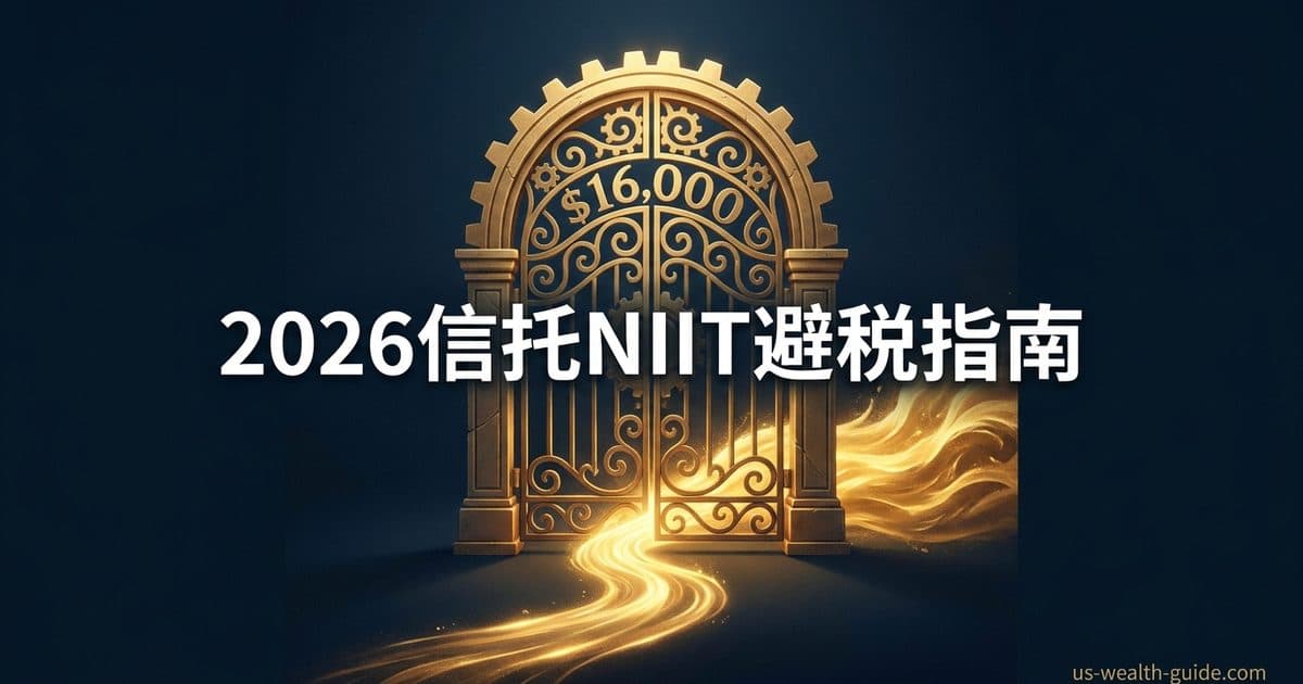 IRC §1411 信托与遗产净投资所得税(NIIT)完全指南:2026 年 $16,000 超低门槛与未分配净投资收入(UNII)双闸门、分配转嫁受益人的 3.8% 税率套利与资本利得锁死陷阱、§642(c) 慈善分配压降税基、设保人信托与 CRT 豁免边界及 ESBT 两步合并计算(截至 2026 年 8 月核验) — 美国高净财务指南博客封面图