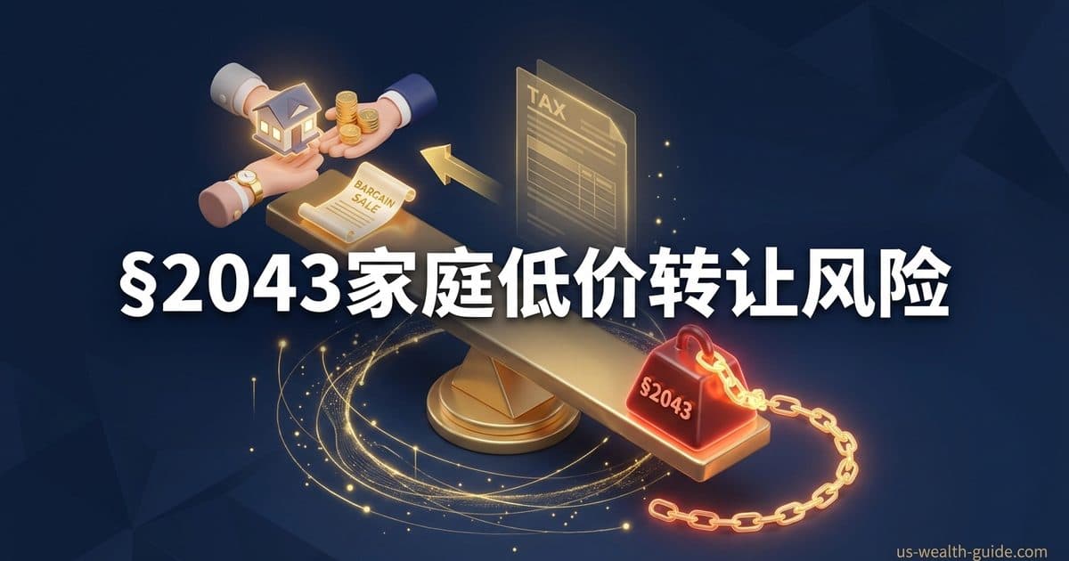 §2043 对价不足转让与议价买卖:毛遗产只计入差额、善意足额对价门槛与华人家庭内部 bargain sale 避坑 — 美国高净财务指南博客封面图