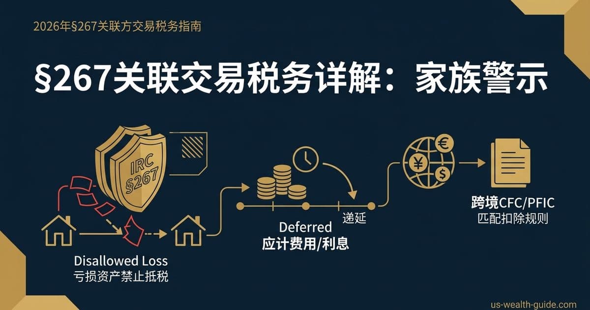 2026年§267关联方交易税务指南:亏损资产卖给家人为什么不能抵税、应计费用与利息为何被递延——华人家族企业·十三类关联人界定·§267(d)收益冲减算例与跨境CFC/PFIC扣除 — 美国高净财务指南博客封面图
