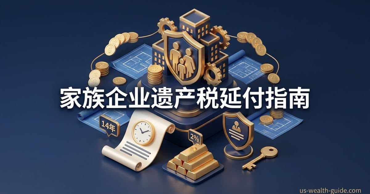 §6166 家族企业遗产税分期递延完全指南:35% 持股测试、最长约 14 年分期、首约 194 万美元层 2% 利率(§6601(j))、§6166(g) 加速到期事件与寿险流动性预先筹资,华人高净值企业主继承避坑 — 美国高净财务指南博客封面图