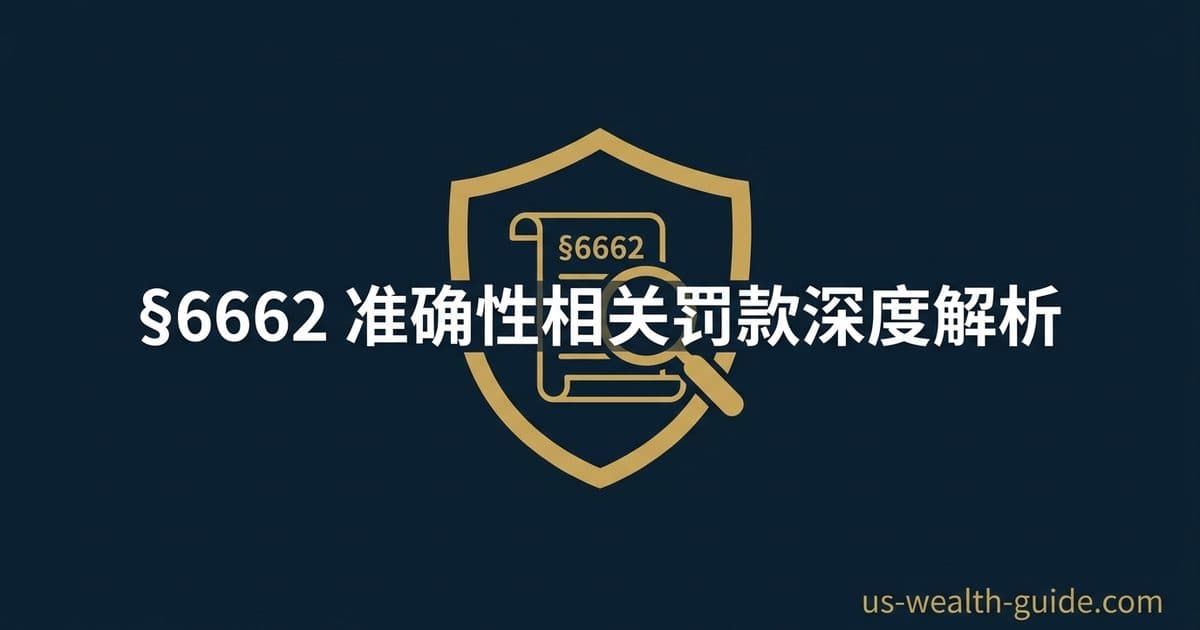 §6662 准确性相关罚款深度指南:20% / 40% 罚率定性、Form 8275 充分披露安全港与合理原因抗辩 — 美国高净财务指南博客封面图