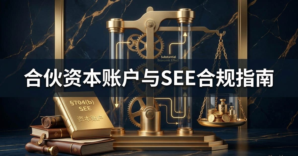 §704(b) 合伙损益分配的「实质经济效应」(SEE)与资本账户完全指南:Treas. Reg. §1.704-1(b) 三要件(资本账户维护/按资本账户清算/赤字恢复义务 DRO)、§1.704-1(b)(2)(ii)(d) 替代测试与 QIO 合格所得抵销、§1.704-1(b)(2)(iii) 实质性(transitory 与 shifting tax consequences)、无 SEE 时按「合伙人在合伙中权益」PIP 重新分摊、§1.704-1(b)(4)(vi) 追溯重述资本账户避风港——华人 FLP/GP-LP 基金与特别分配条款合规 — 美国高净财务指南博客封面图