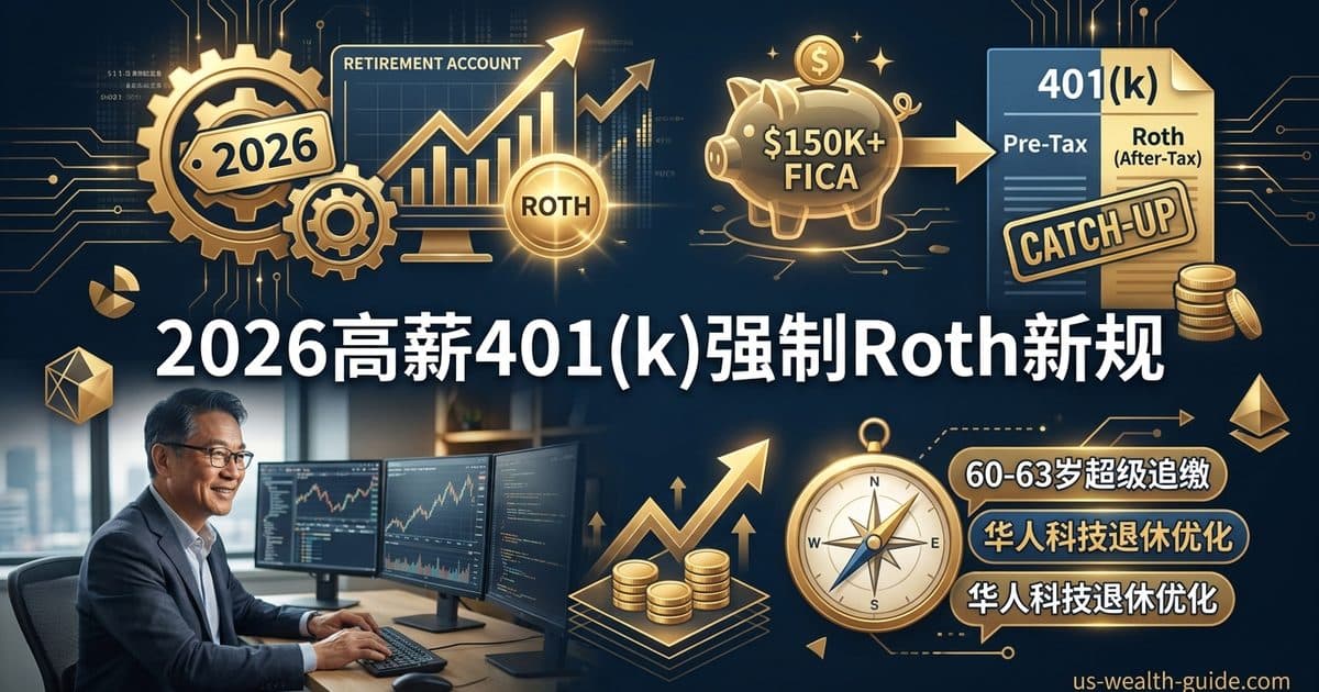 SECURE 2.0强制Roth追缴:2026年薪超$150K高收入者401(k)新规完全解读与华人科技从业者应对策略 — 美国高净财务指南博客封面图