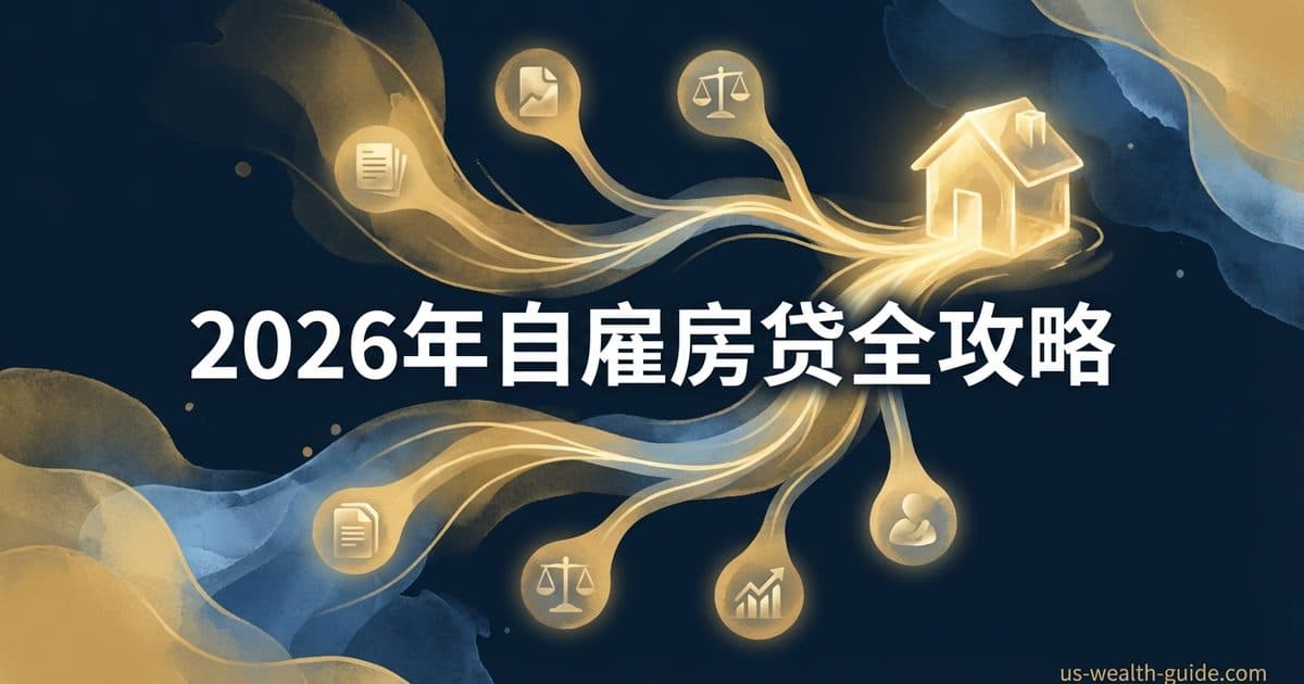 自雇者买房贷款完全指南:1099/Schedule C/S-Corp收入如何获批房贷(2026年六种方案对比) — 美国高净财务指南博客封面图