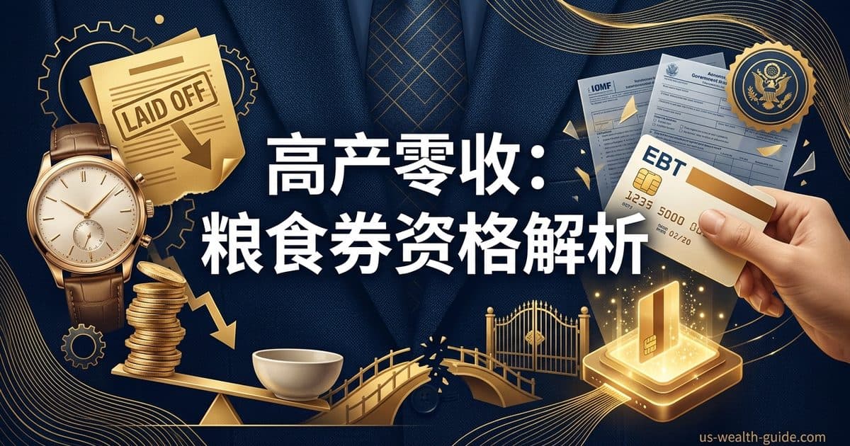 高收入被裁后申请 SNAP(粮食券):资产高但收入归零时的资格判定与陷阱 — 美国高净财务指南博客封面图
