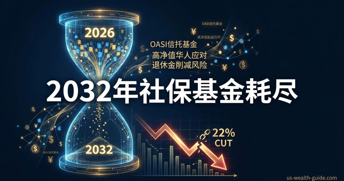 2026年社保信托基金2032年耗尽:22%退休金削减风险与华人退休规划应对 — 美国高净财务指南博客封面图