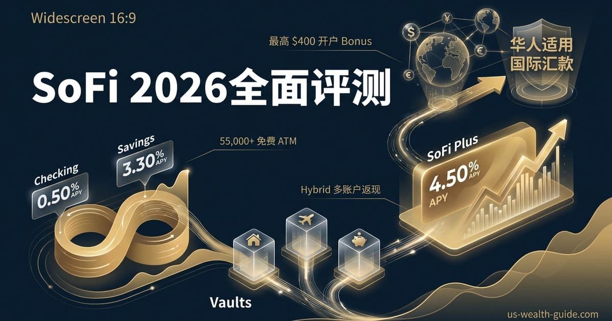 SoFi Checking and Savings 2026 完整评测:利率、多账户返现 Hybrid 与华人适用性 — 美国高净财务指南博客封面图
