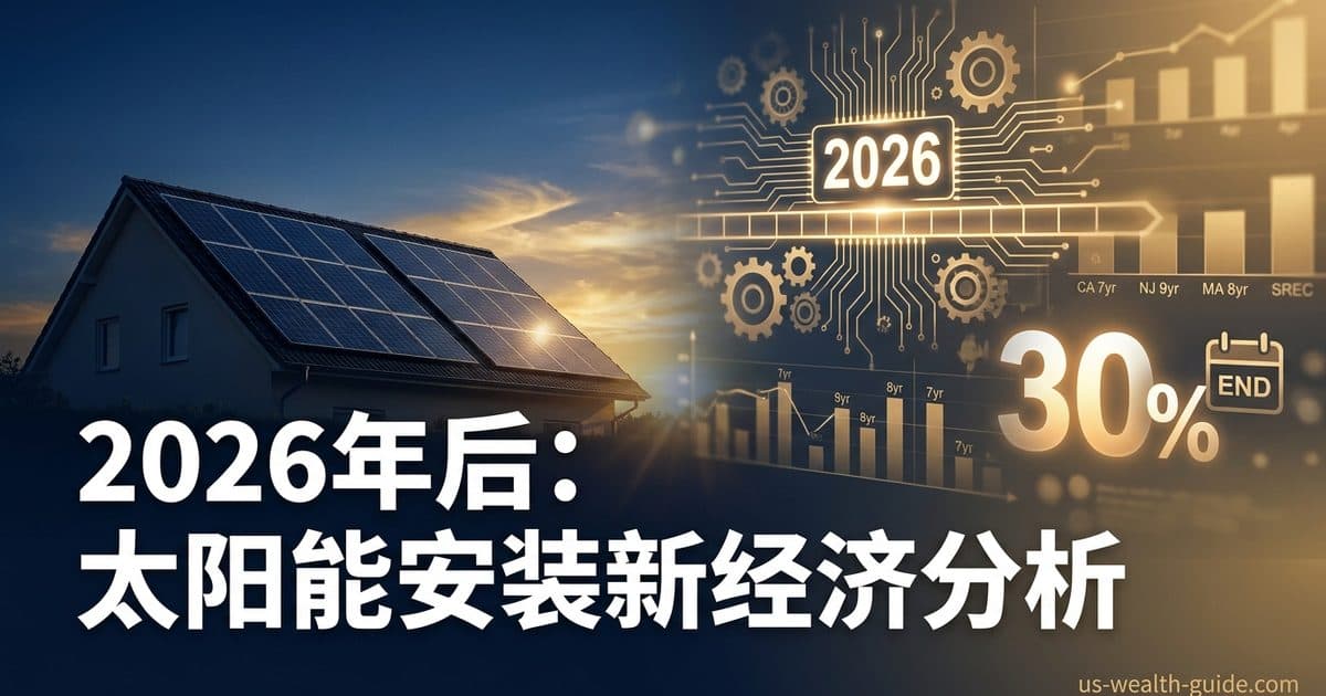2026年太阳能30%联邦抵免终止后:华人房主安装太阳能板还值不值?州级替代、租赁PPA与回本期分析 — 美国高净财务指南博客封面图