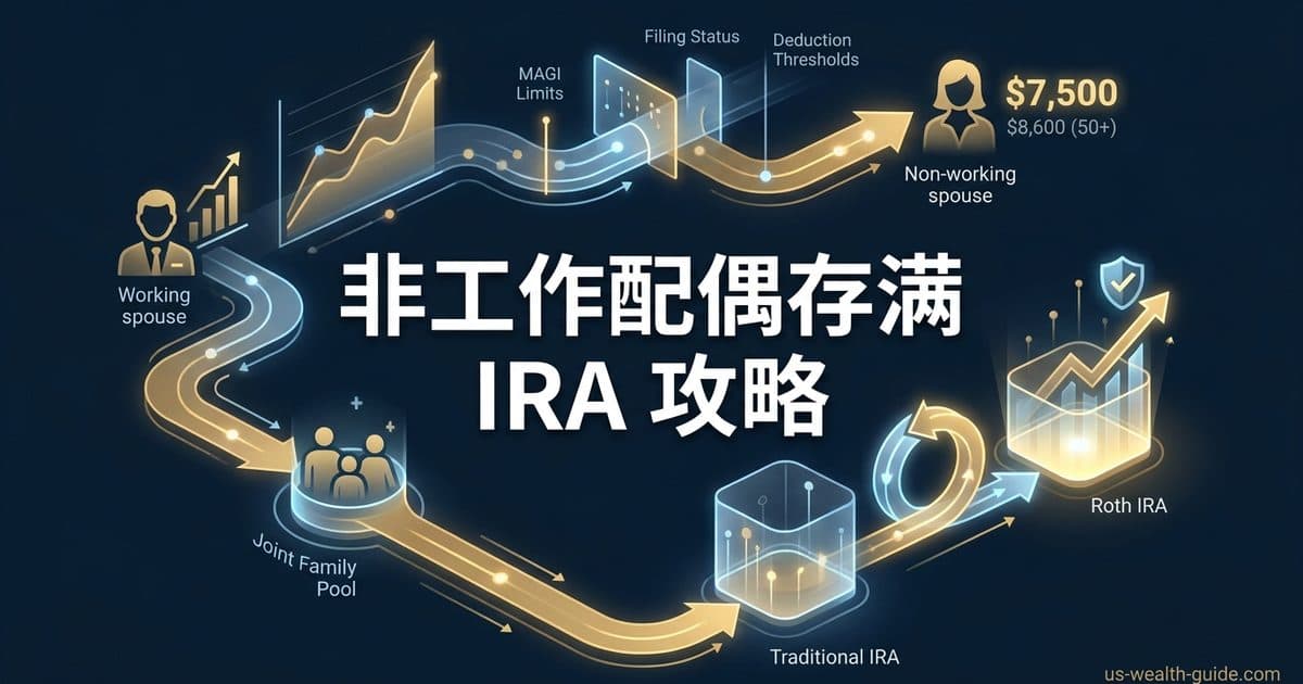 2026 配偶 IRA(Spousal IRA)完整指南:非工作配偶如何存满 $7,500 + Backdoor Roth 策略 — 美国高净财务指南博客封面图
