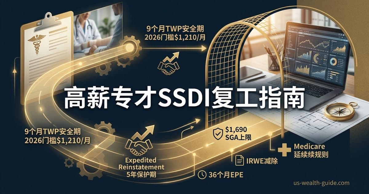 SSDI Trial Work Period (TWP):高收入专业人士病后重返工作的安全窗口 — 美国高净财务指南博客封面图