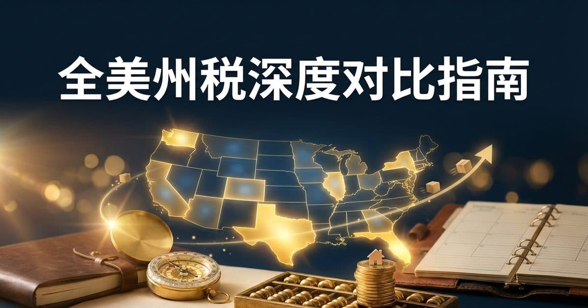 美国各州所得税对比地图:无所得税州标记、各州最高税率和华人热门居住州分析