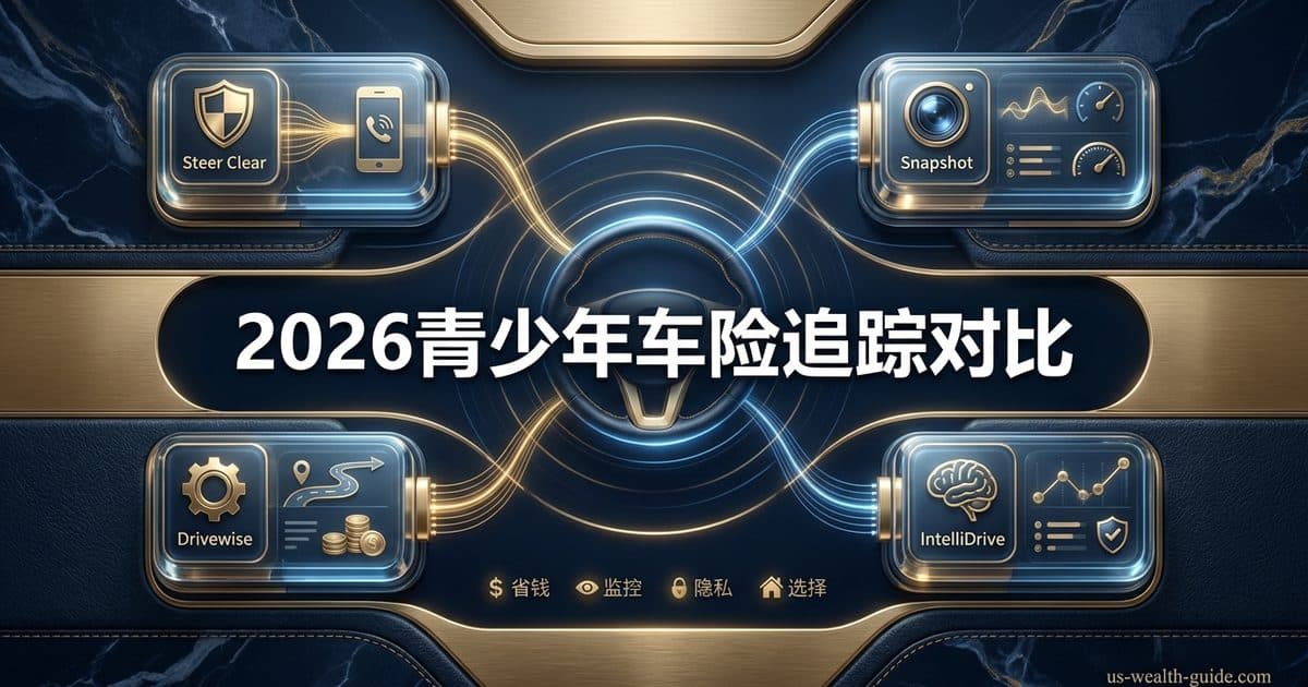 2026 Teen Driver 车险 Telematics 对比:State Farm Steer Clear vs Progressive Snapshot vs Allstate Drivewise vs Travelers IntelliDrive — 美国高净财务指南博客封面图
