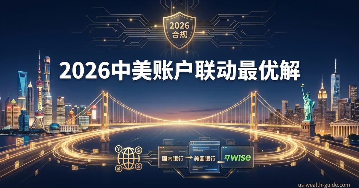 中美账户联动全策略 2026:国内银行卡 + 美国银行 + Wise 多币账户最优组合 — 美国高净财务指南博客封面图