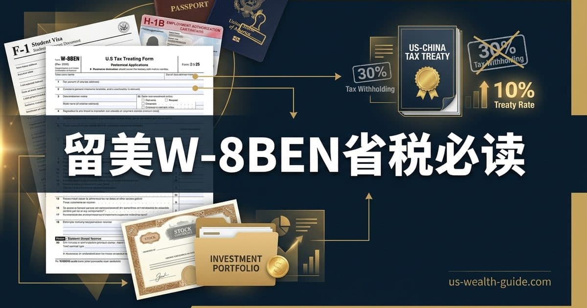 W-8BEN表格完全指南:华人留学生、投资者与在美工作者如何正确填写 — 美国高净财务指南博客封面图