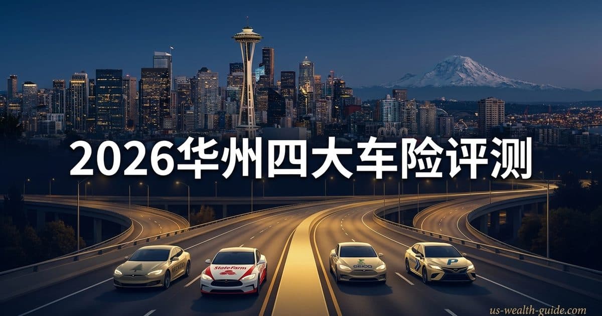2026 华盛顿州汽车保险对比:PEMCO vs State Farm vs GEICO vs Progressive 实战评测 — 美国高净财务指南博客封面图