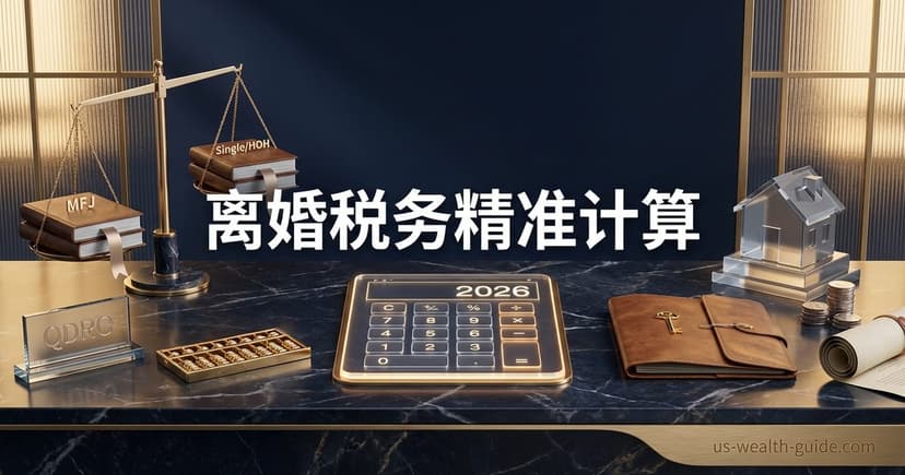 离婚税务影响计算器 2026 — 报税身份变化·赡养费税务·QDRO退休账户分割·房屋出售免税·子女抵免分配