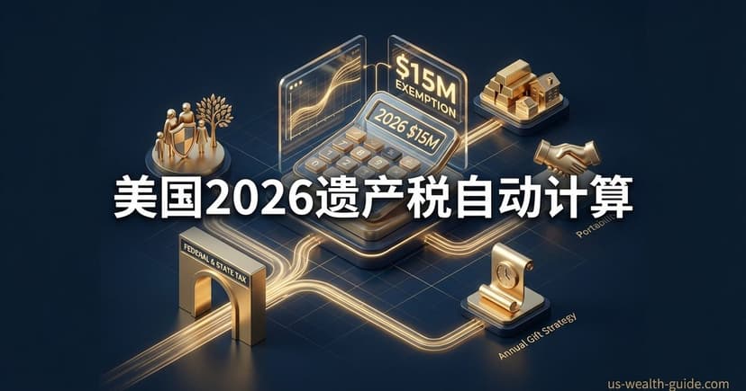 美国遗产税与赠与税计算器 — 联邦税·州税·TCJA日落对比