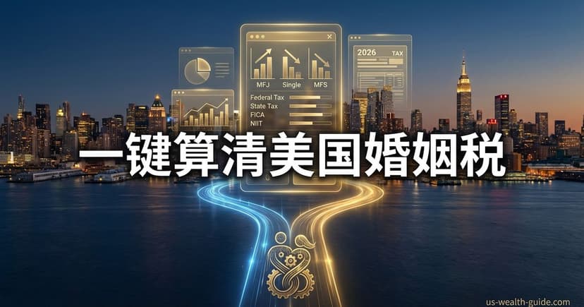 美国婚姻税惩罚/奖励计算器 — MFJ vs Single税务对比