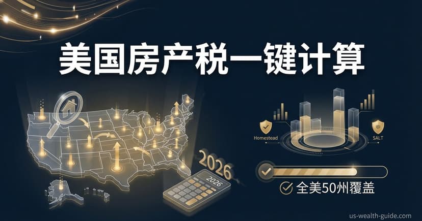 美国房产税计算器 — 各州税率·豁免减免·SALT扣除