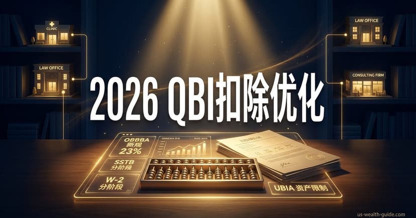 QBI扣除优化计算器 2026 — Section 199A、23%扣除、SSTB分阶段分析