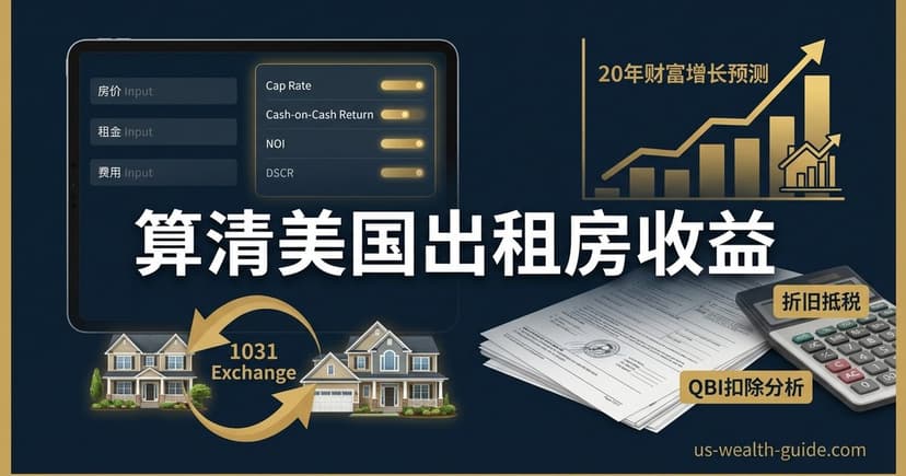 美国出租房投资回报计算器 — Cap Rate·现金流·ROI分析